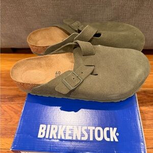 Birkenstock Boston BS Modern Suede Clog Green Thyme sz 40 eu 7 us